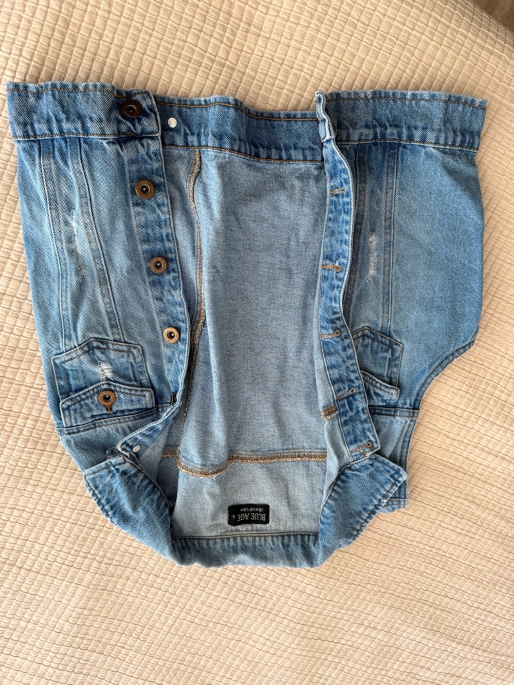Blue Age Washed Denim Button-Front Tank Top - Light Blue